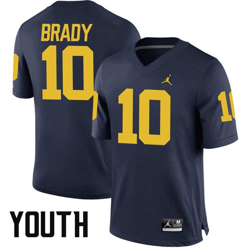 Tom Brady Michigan Wolverines Youth NCAA #10 Navy Game Alumni College Stitched Football Jersey QDZ5054TU